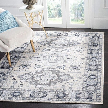 Safavieh Power Loomed 4 x 6 ft. Harbor Global Area RugBlue & Cream Rectangle HBR144C-4